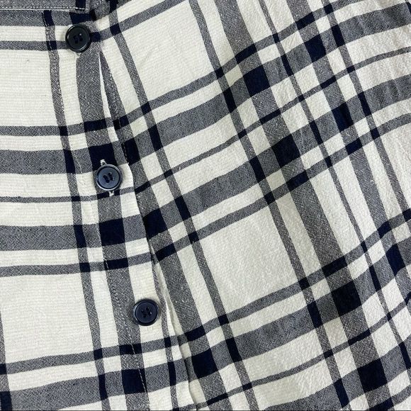 Theory Side Button Midi Skirt Modern Plaid - Picture 3 of 6